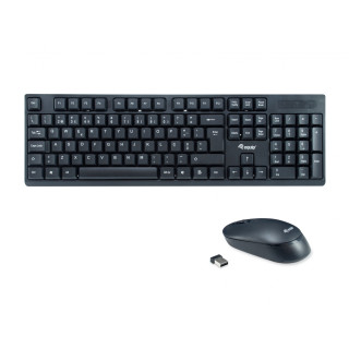 Equip 245222 teclado Ratón incluido RF inalámbrico QWERTY Portugués Negro