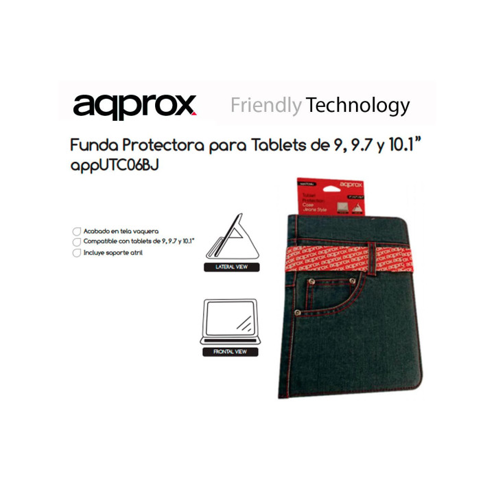 APPROX APPUTC06BJ FUNDA TABLET 9p-10.1p NEGRA