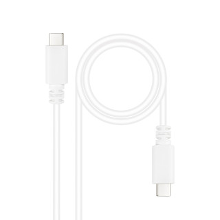 Nanocable Cable USB 2.0 3A, tipo USB-C/M-USB-C/M, Blanco, 1.5 m