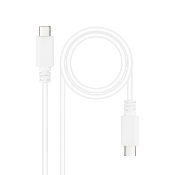 Nanocable Cable USB 2.0 3A, tipo USB-C/M-USB-C/M, Blanco, 1.5 m
