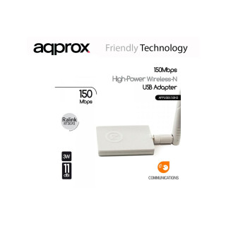 ADAPTADOR WIFI USB APPROX 150MBS 7DBI APPUSB150H3