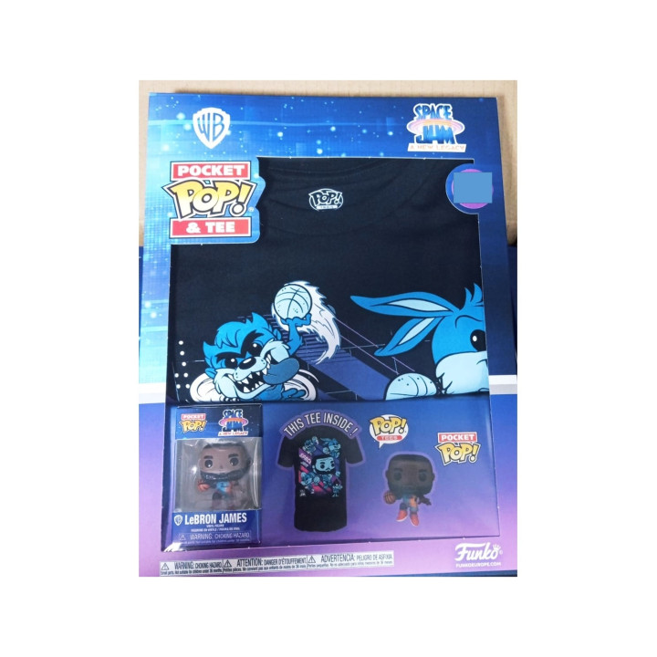Pop & tee space jam looney tunes lebron james funko + camiseta talla s