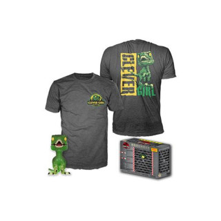 Pop & tee jurassic park clever raptor funko + camiseta talla l