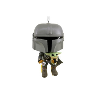 Adorno de navidad funko star wars mandaloriano & grogu figura de resina
