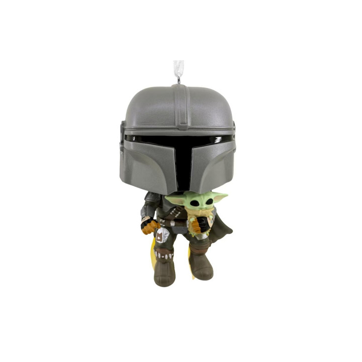 Adorno de navidad funko star wars mandaloriano & grogu figura de resina