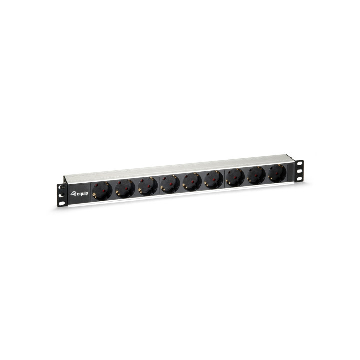 Equip 333292 unidad de distribución de energía (PDU) 9 salidas AC 1U Negro, Plata