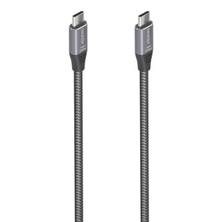 AISENS Cable USB 3.2 Gen2x2 Aluminio 20Gbps 8K@30Hz 5A 100W E-Mark, Tipo USB-C/M-USB-C/M, Gris, 3.0m