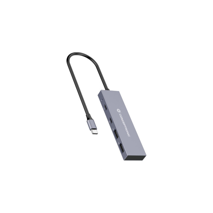 Conceptronic HUBBIES13G hub de interfaz USB 3.2 Gen 2 (3.1 Gen 2) Type-C 10000 Mbit/s Gris