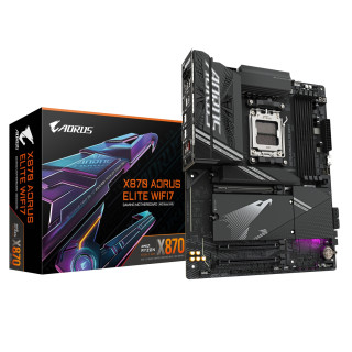 GIGABYTE X870 AORUS ELITE WIFI7 Placa Base - Compatible con CPUs AMD Ryzen 9000, 16+2+2 fases VRM, hasta 8000MHz DDR5...