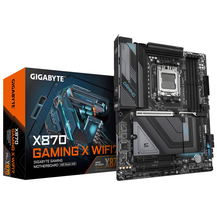 GIGABYTE X870 GAMING X WIFI7 Placa Base - Compatible con CPUs AMD Ryzen 9000, 16+2+2 fases VRM, hasta 8000MHz DDR5...
