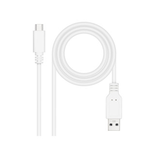 Nanocable Cable USB 2.0 3A, tipo USB-C/M-A/M, Blanco, 2 m
