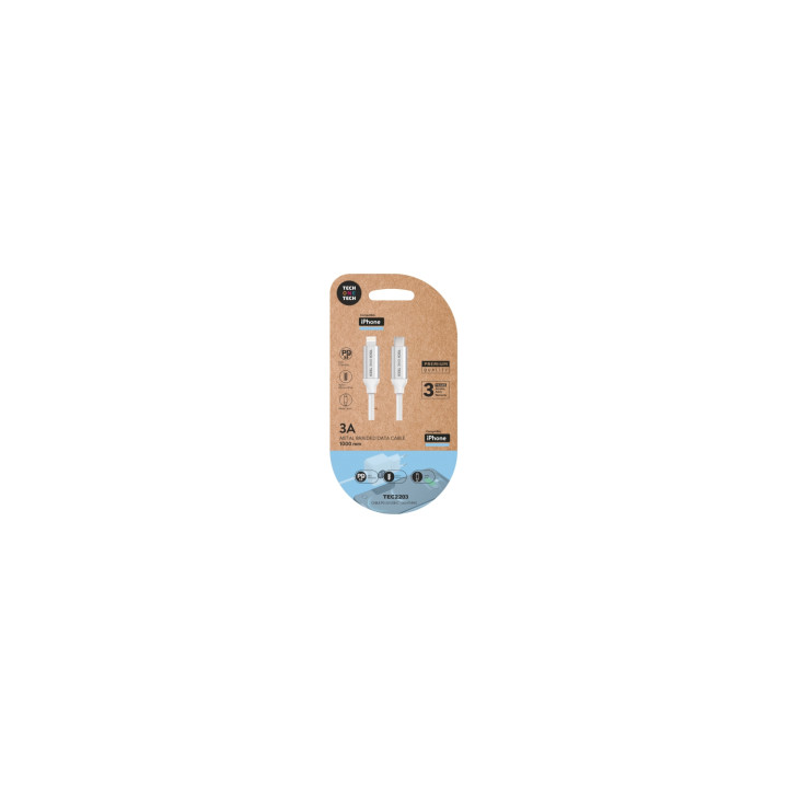 TECH ONE TECH TEC2203 cable de conector Lightning 1 m Blanco