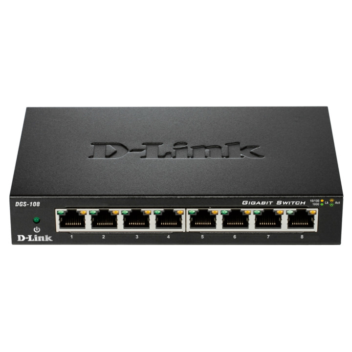 SWITCH D-LINK 8 PTOS GIGABIT ETHERNET NO GESTIONADO DGS-108
