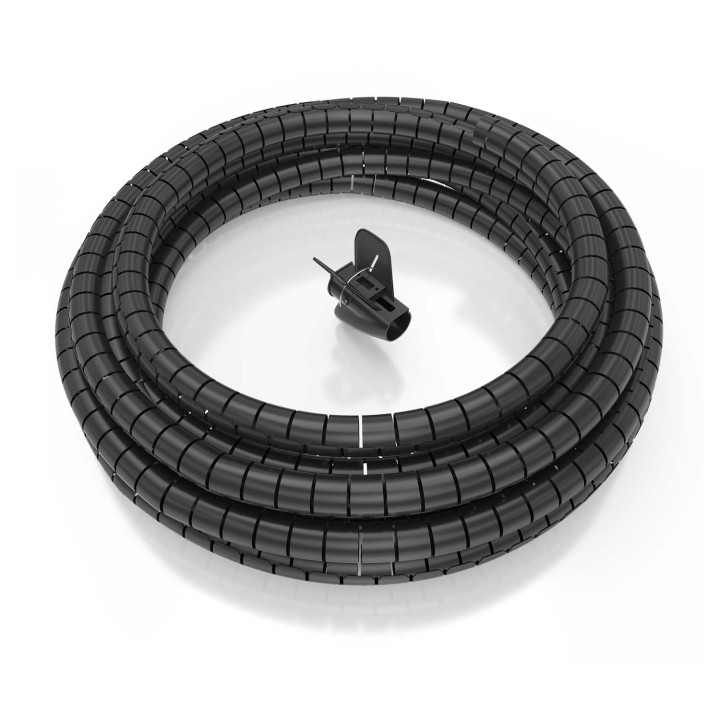 AISENS Organizador de cable en espiral 25mm, Negro, 10.0m