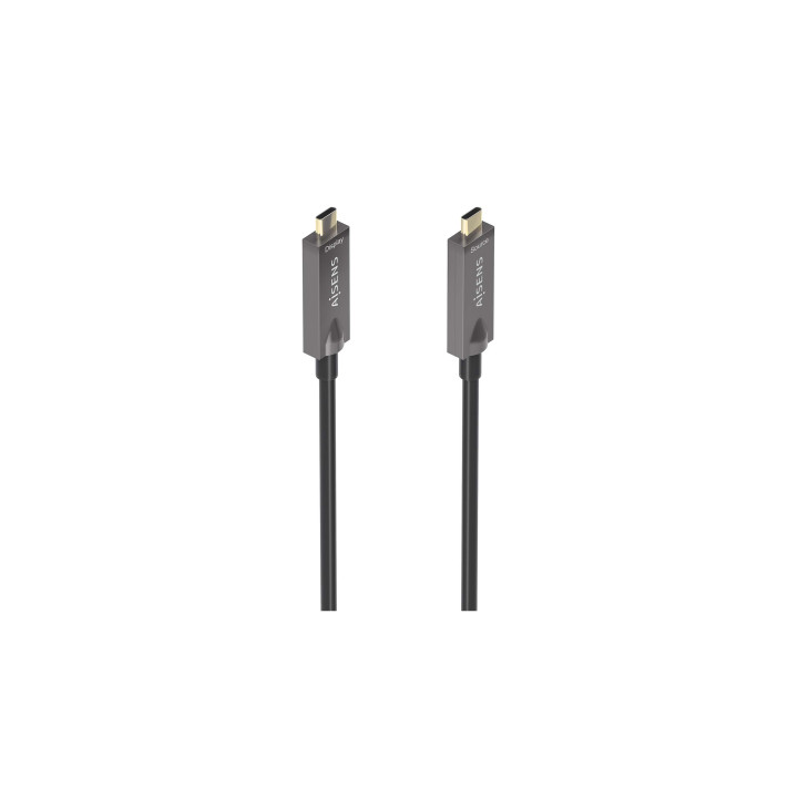 AISENS - Cable USB 3.1 Gen2 10Gbps AOC 4K@60Hz 3A 60W E-Marker, tipo USB-C/M-USB-C/M, Negro, 15m