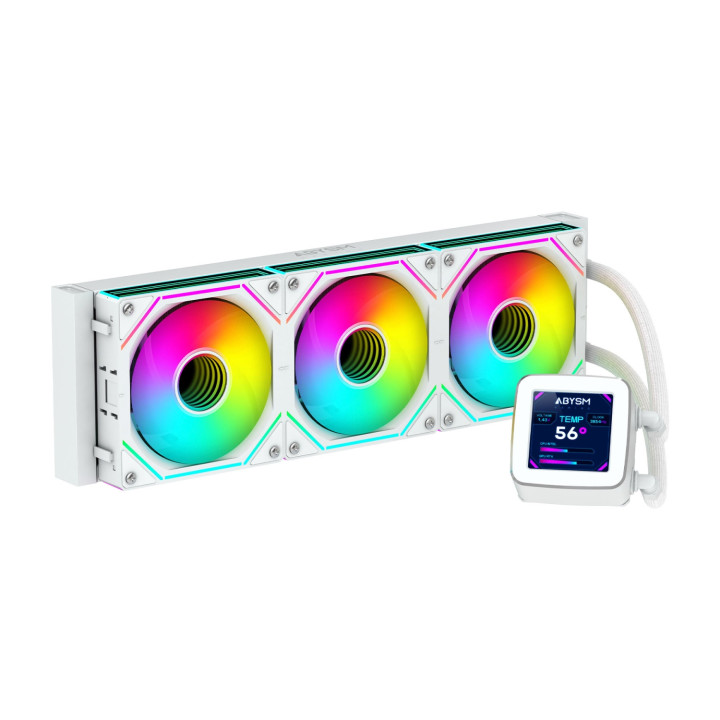 ABYSM Oceanic LCD 360 ARGB Procesador Kit de refrigeración líquida 12 cm Blanco 1 pieza(s)