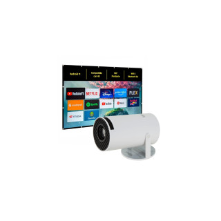 iggual Pack mini proyector + pantalla 100" plegabl