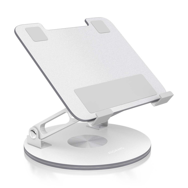 AISENS Soporte de Sobremesa Giratorio Ajustable Para Portatil / Tablet 7-13, Plata