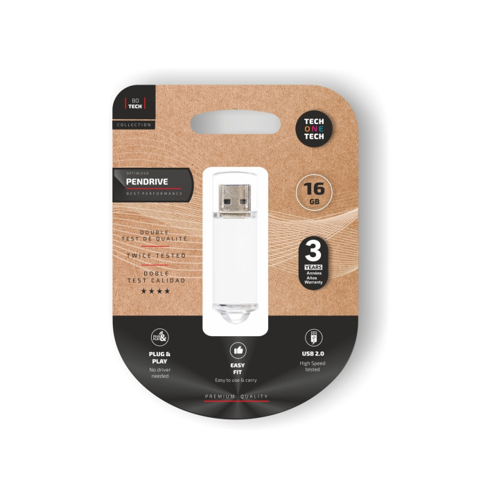 TECH ONE TECH TEC3005-16 unidad flash USB 16 GB USB tipo A 2.0 Blanco