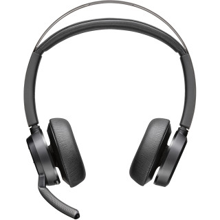 POLY Auriculares Voyager Focus 2 USB-C-C + adaptador USB-C/A + base de carga