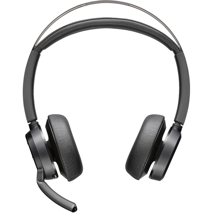 POLY Auriculares Voyager Focus 2 USB-C-C + adaptador USB-C/A + base de carga