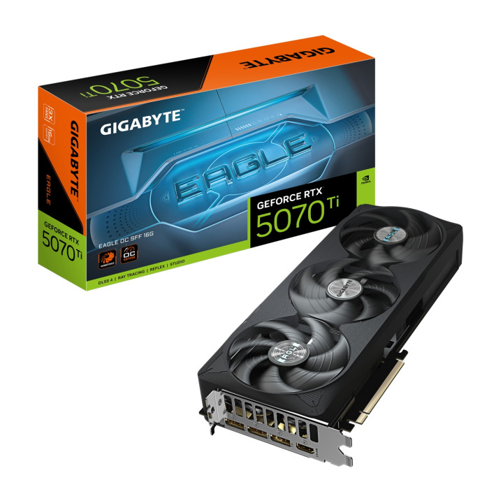 GIGABYTE GeForce RTX 5070 Ti EAGLE OC SFF 16G Tarjeta Gráfica - 16GB GDDR7, 256 bits, PCI-E 5.0, XXXX MHz Core Clock, 3