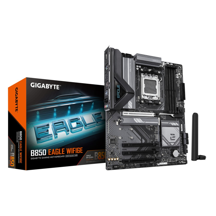 GIGABYTE B850 EAGLE WIFI6E Placa Base - Procesadores AMD Ryzen Serie 9000, VRM digital de 8+2+2 fases, hasta 8200MHz...