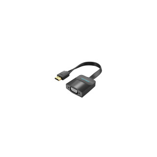 Vention Cable Conversor 74345/ HDMI Macho/ VGA Hembra - Jack 3.5 Hembra/ 15cm/ Negro
