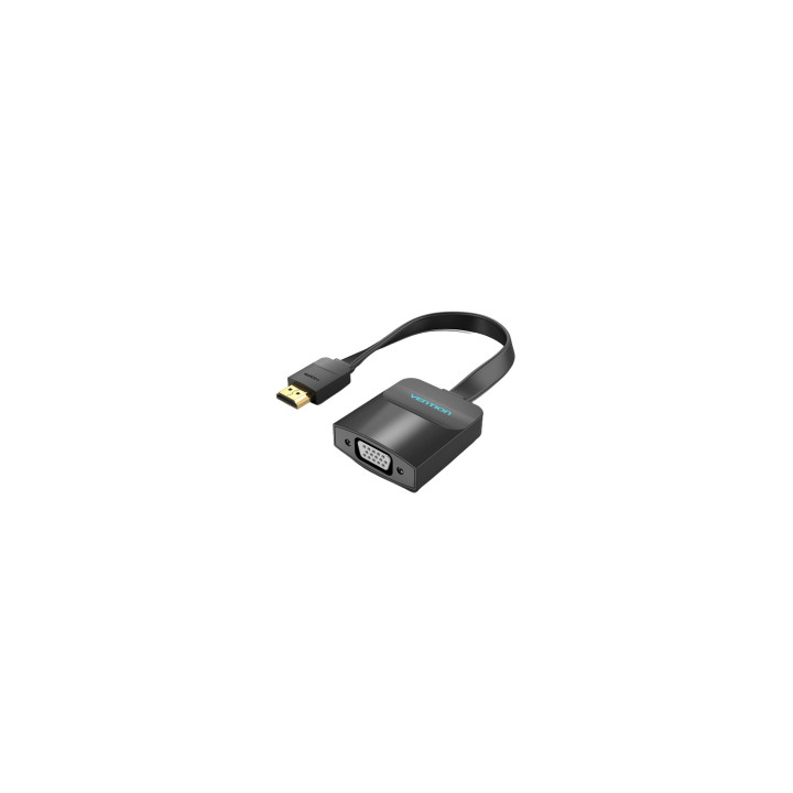 Vention Cable Conversor 74345/ HDMI Macho/ VGA Hembra - Jack 3.5 Hembra/ 15cm/ Negro