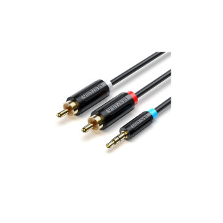 Vention Cable Estéreo BCLBH/ Jack 3.5 Macho - 2x RCA Macho/ 2m/ Negro