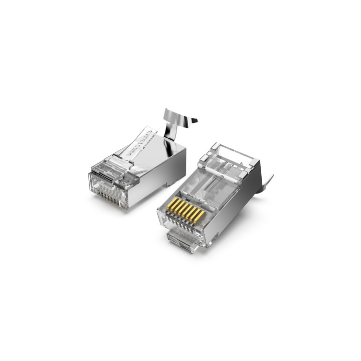 Vention IDER0-10 conector RJ-45 Plata, Transparente