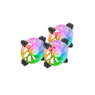 Mars Gaming MF-3AR, Kit 3x Ventiladores 120mm FDB, Aspas Invertidas, Iluminación ARGB 360° Sin Marco, Iluminación...