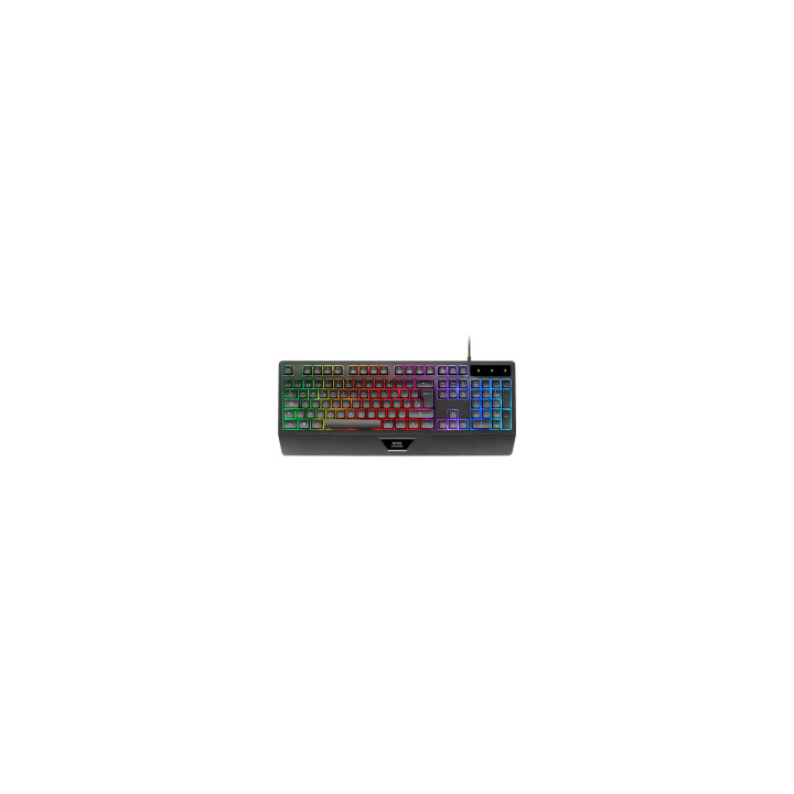 Mars Gaming MK124, Teclado Ergonómico H-Mech, Reposamuñecas Integrado, Iluminación FRGB Rainbow, Teclado Gaming...
