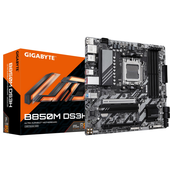 GIGABYTE B850M DS3H Placa Base - Procesadores AMD Ryzen Serie 9000, 16+2+2 fases VRM digitales, hasta 8200MHz DDR5...