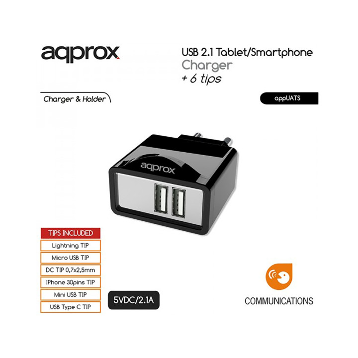 CARGADOR TABLET TELEFONO APPROX UNIVERSAL APPROX APPUATS
