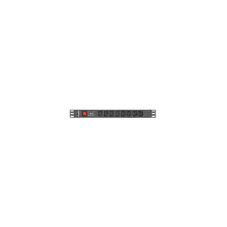 Lanberg PDU-08I-0200-C20-BK unidad de distribución de energía (PDU) 8 salidas AC 1U Negro