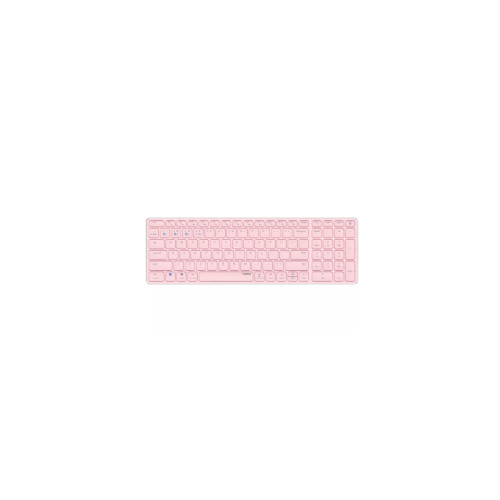 Rapoo E9700M teclado Oficina RF Wireless + Bluetooth QWERTY Portugues Rosa