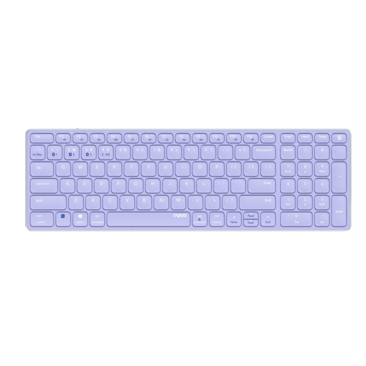 Rapoo E9700M teclado Oficina RF Wireless + Bluetooth QWERTY Inglés internacional Púrpura
