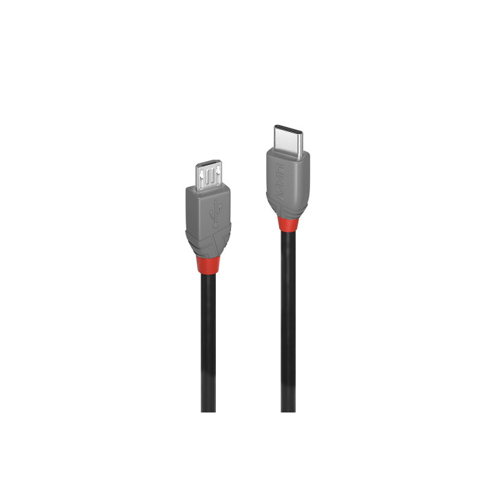 Lindy 36892 cable USB USB 2.0 2 m USB C Micro-USB B Negro, Gris