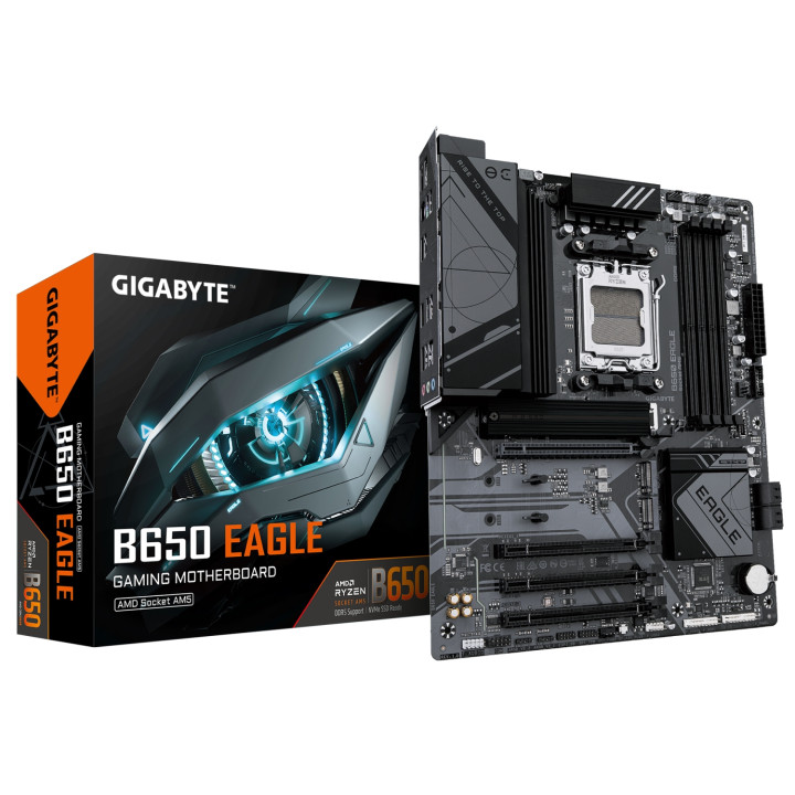 GIGABYTE B650 EAGLE Placa base - AMD Ryzen serie 9000, VRM de 12+2+2 fases, hasta 7600 MHz DDR5 (OC), 1xPCIe 5.0 +...