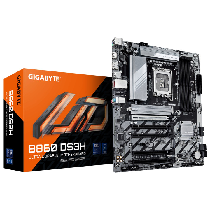 GIGABYTE B860 DS3H Placa base - CPUs Intel Core Ultra, VRM de 8+1+2+2 fases, hasta 9066MHz DDR5, 1xPCIe 5.0 + 1xPCIe...
