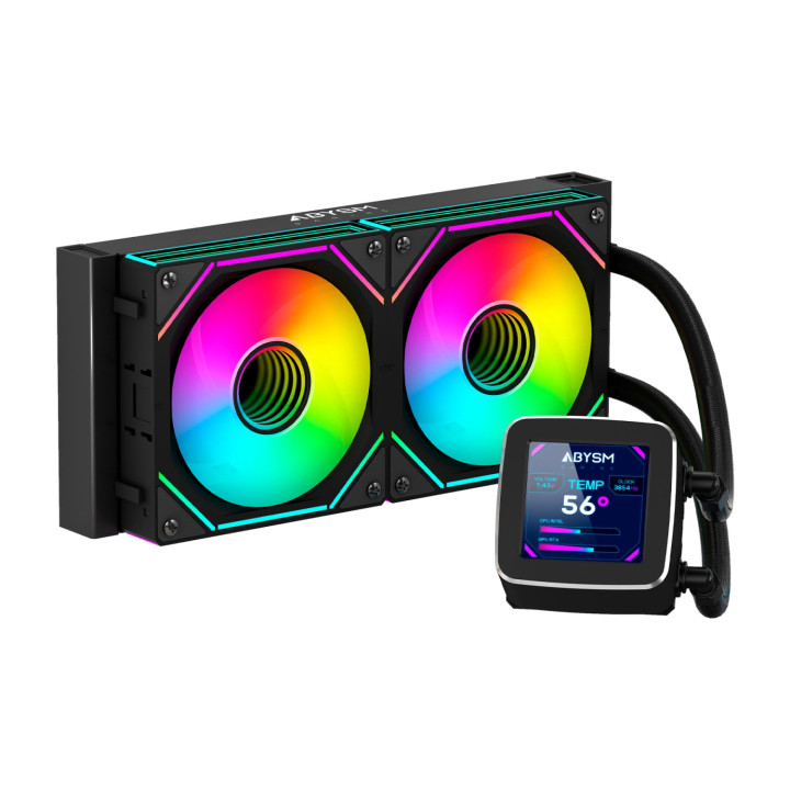 ABYSM Oceanic LCD 240 ARGB Procesador Sistema de refrigeración líquida todo en uno 12 cm Negro 1 pieza(s)
