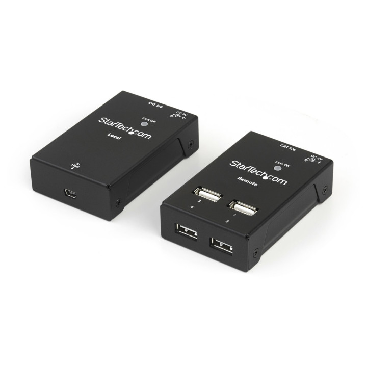 StarTech.com Extensor Alargador USB 2.0 de 4 Puertos por Cable Cat5 o Cat6 - Extensor Compacto USB 2.0 por Ethernet -...