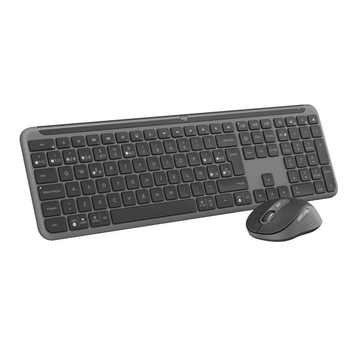 Logitech MK950 Signature Slim, teclado y ratón inalámbricos, diseño elegante, escritura y clics discretos, uso...