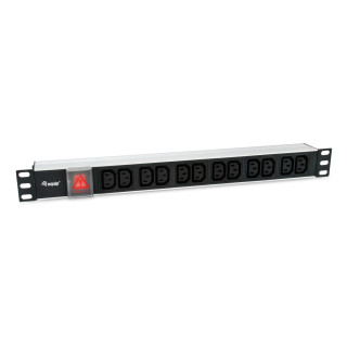 Equip 333318 unidad de distribución de energía (PDU) 12 salidas AC 1U Negro, Plata