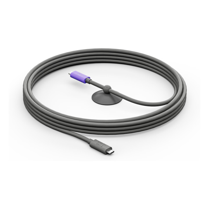 Logitech 952-000195 cable USB USB 3.2 Gen 2 (3.1 Gen 2) 5 m USB C Grafito, Violeta