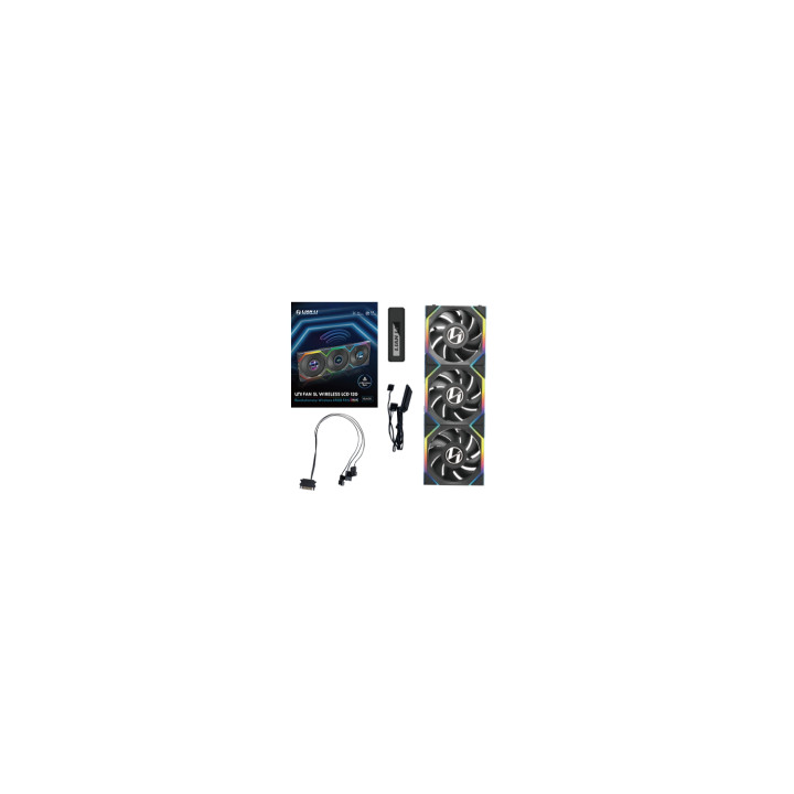 Lian Li UNI FAN SL Wireless LCD 120 Carcasa del ordenador Ventilador 12 cm Negro 3 pieza(s)