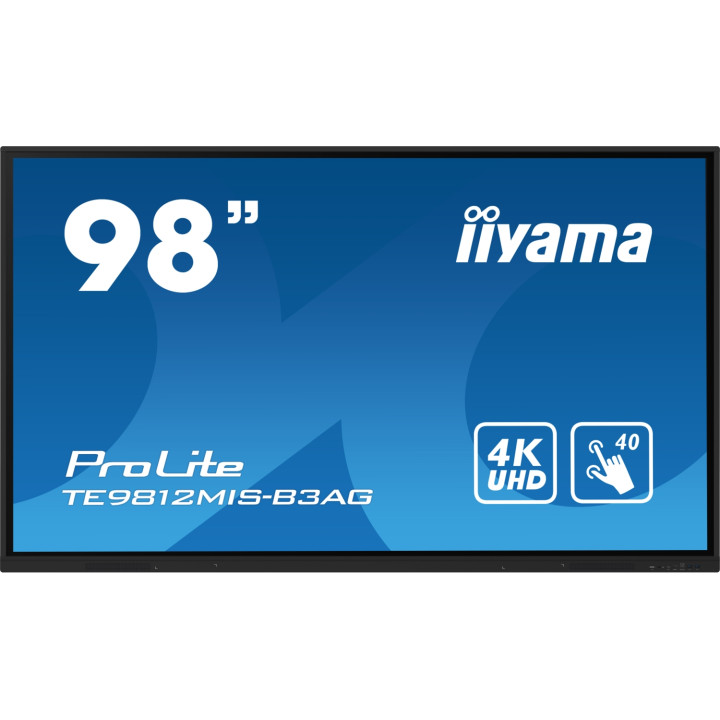 iiyama TE9812MIS-B3AG pantalla de señalización Diseño de quiosco 2,49 m (98") LCD Wifi 400 cd / m² 4K Ultra HD Negro...