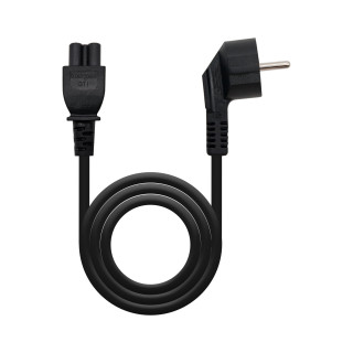 Nanocable Cable de Alimentación Trébol, CEE7 acodado/M-C5/H, Negro, 3 m