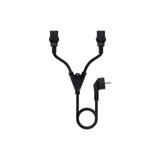 Nanocable Cable de Alimentación CEE7/M a 2xC13/H, Negro, 3 m